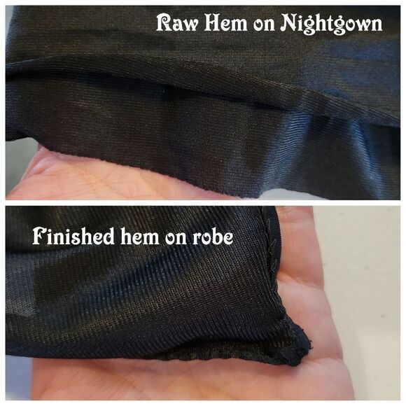 Lorraine Vintage Maxi Length Black Slip Dress Nightgown and Peignoir Robe Lace - Picture 16 of 16